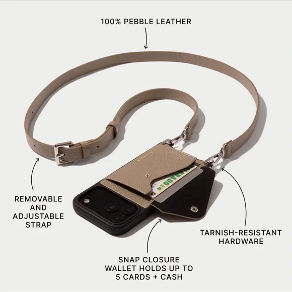 Bandolier Beige Phone Case with Strap - Picture 6 of 6